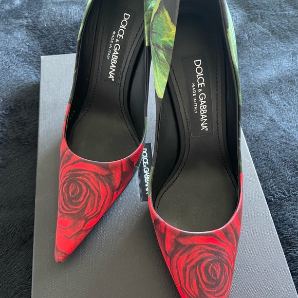 Dolce&Gabbana - Lollo floral jersey pumps - Picture 5 of 7
